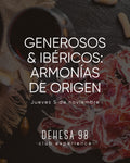 Generosos & Ibéricos: Armonías de Origen · Jueves 5 de noviembre