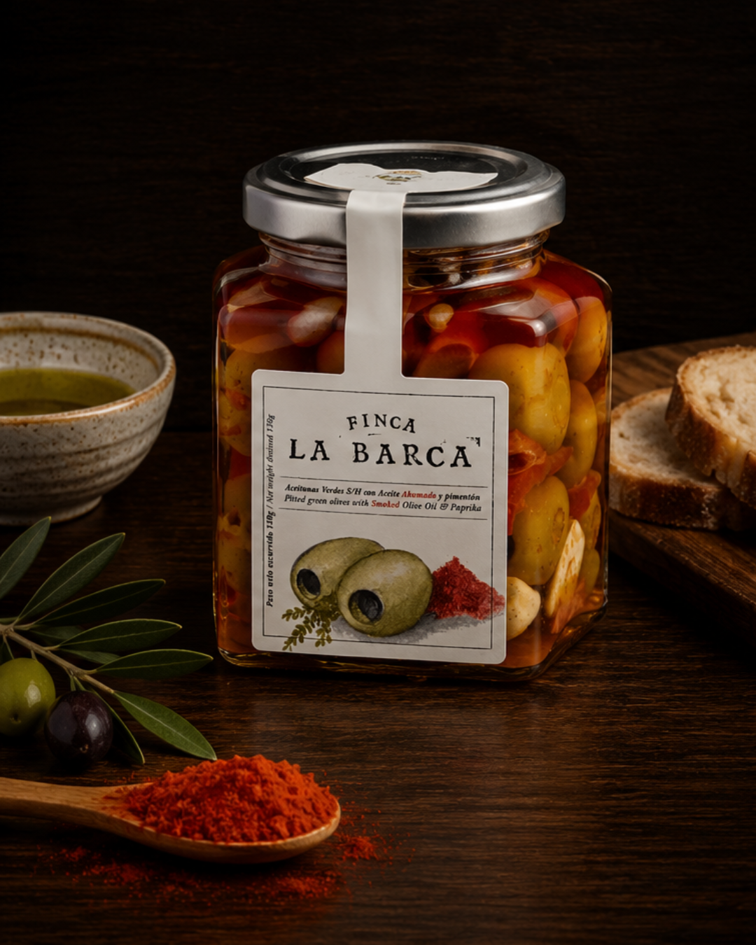 Aceituna gordal deshuesada con pimentón