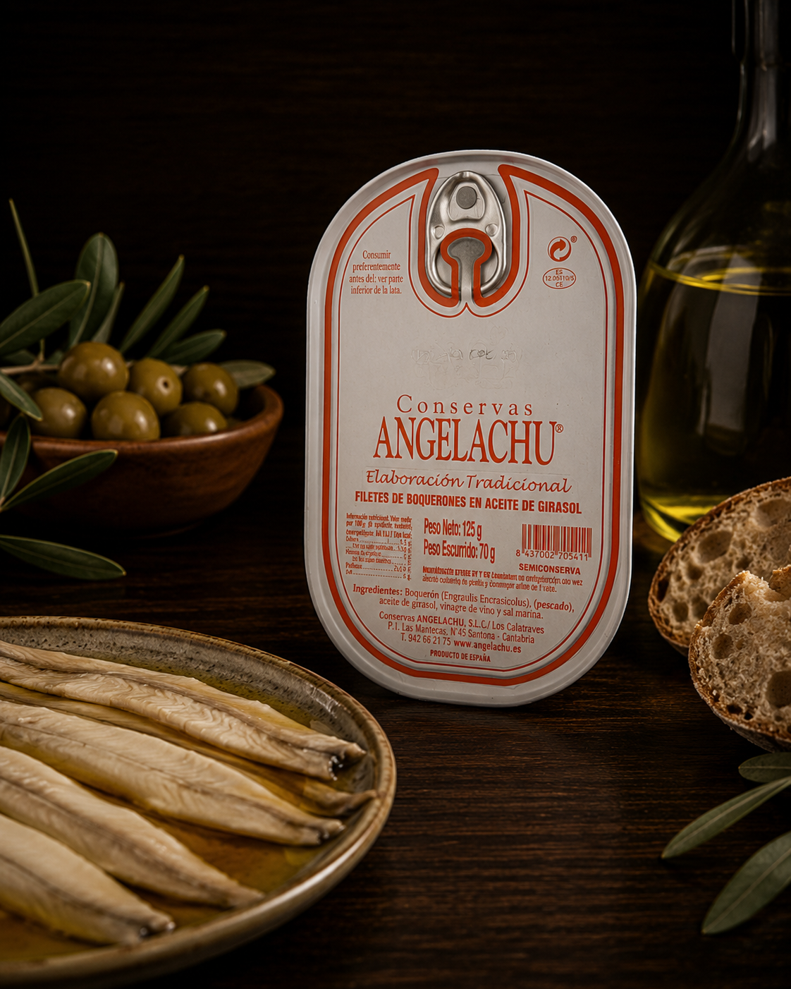 Boquerón del Cantábrico en aceite de girasol 125 gr