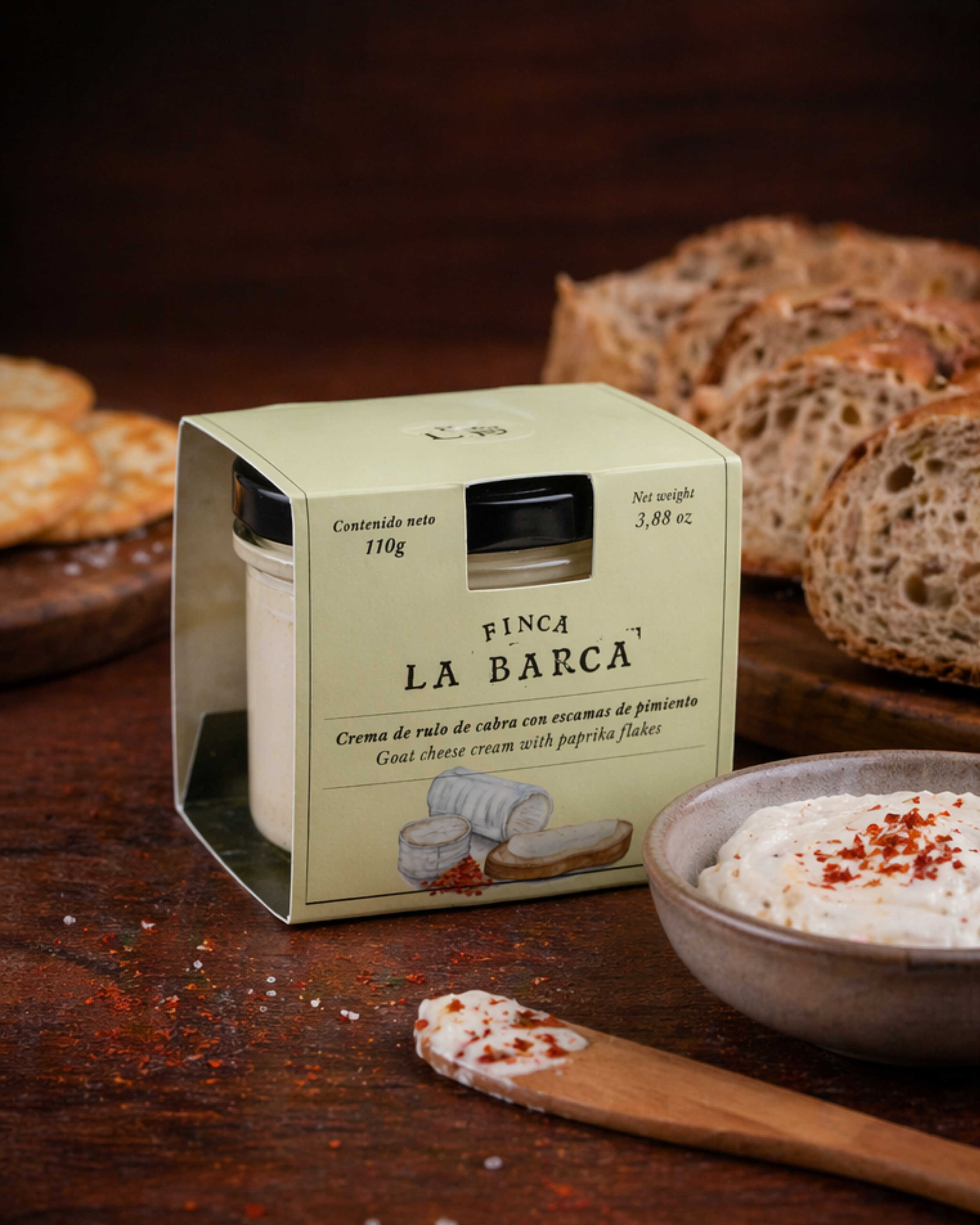 Crema de rulo de cabra con escamas de pimentón 110g